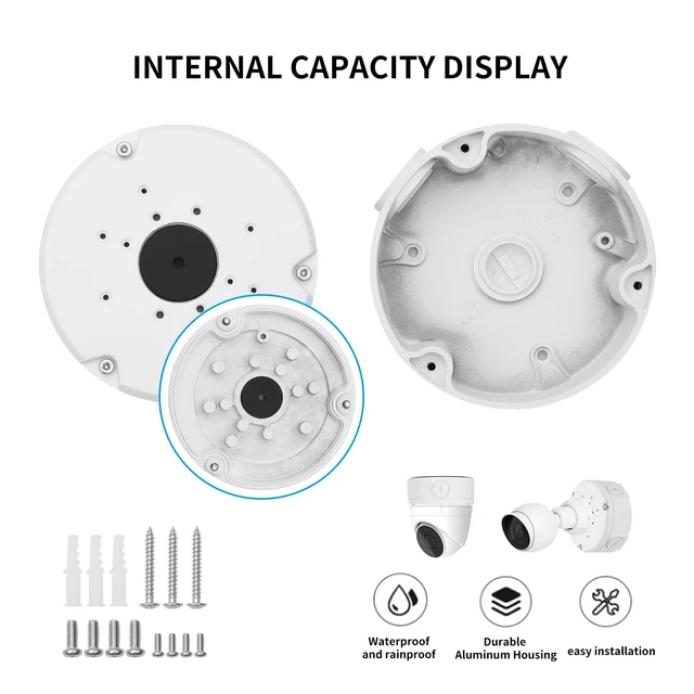 Alt view image 3 of 7 - Metal Junction Box Compatible with Ubiquiti Unifi Camera (White, Large) | Specialized mounting for Ubiquiti Unifi Dome Turret Bullet Cameras (G3,G4,G5, G6, AI,Pro)IP66 Waterproof ,Hide Cable