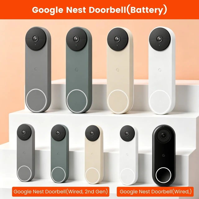 Alt view image 2 of 7 - Anti-Theft Doorbell Mount Compatible with Google Nest Doorbell (Battery) | No-Drill Video Doorbell Camera Mount for Apartments & Rentals, Secure Mounting Bracket Case with No Block Motion Sensor