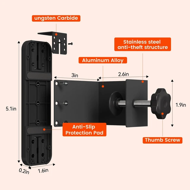 Alt view image 4 of 7 - Anti-Theft Doorbell Mount Compatible with Google Nest Doorbell (Battery) | No-Drill Video Doorbell Camera Mount for Apartments & Rentals, Secure Mounting Bracket Case with No Block Motion Sensor