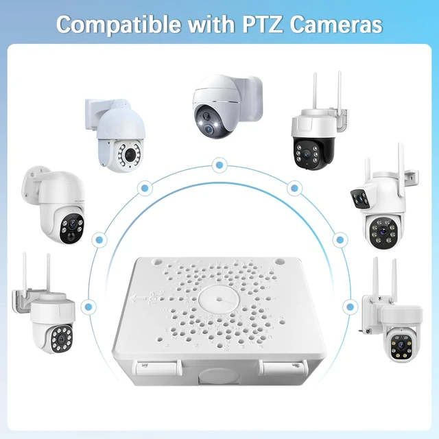 Alt view image 3 of 7 - Security Camera Junction Box, Outdoor IP65 Waterproof Base Junction Boxes | ABS Plastic Cable Concealment Box, Fits PTZ Security Cameras