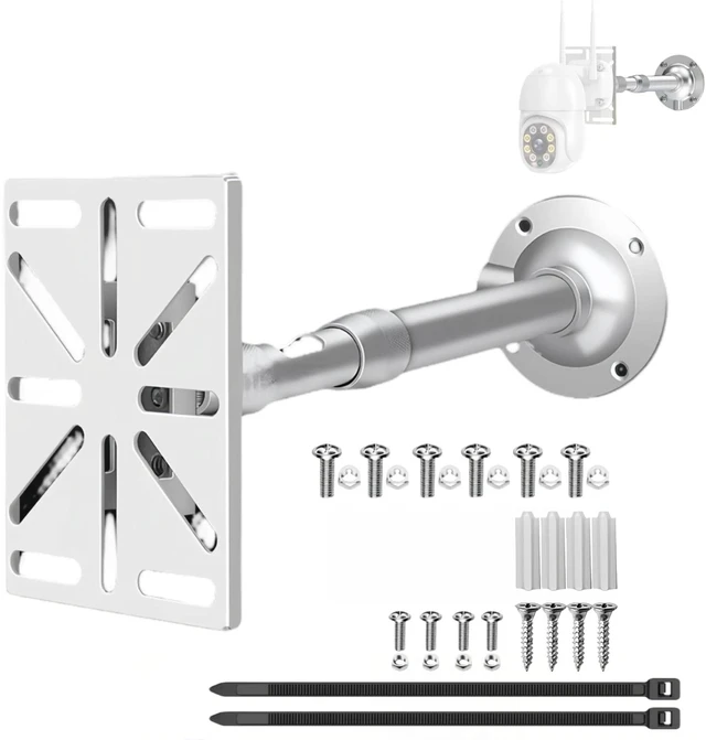 Main image of CTXSumTec Telescoping Security Camera Mount (20-40cm/7.9-15.7in) with 1/4" Screw Interface & Adapter Plate - Aluminum Bracket for Universal Camera Compatibility, Indoor/Outdoor Use