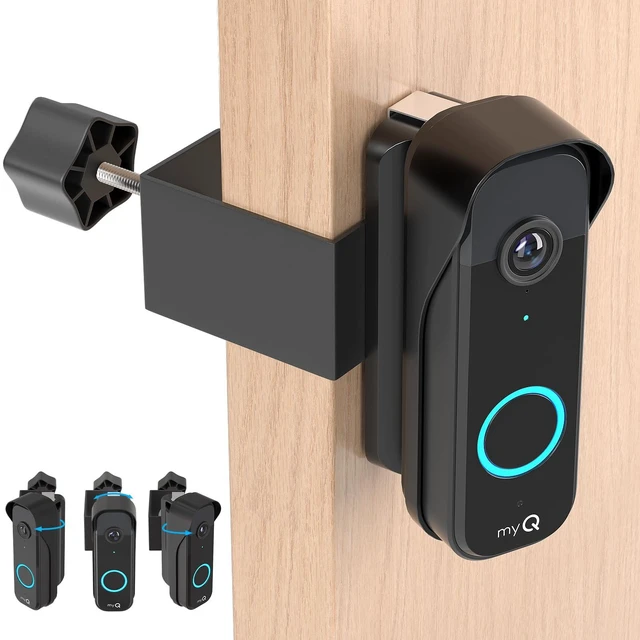 Main image of Anti-Theft Doorbell Mount for myQ Camera, Adjustable Left/Right Viewing Angle(40 to 140), Anti-Blocks Motion Sensor Mounting Bracket, Compatible with Homes, Apartments, Dorms-Black