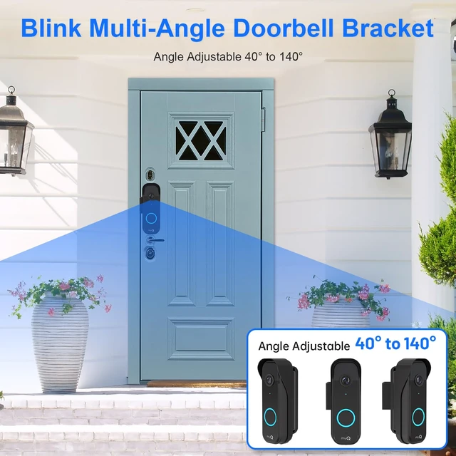 Alt view image 2 of 7 - Anti-Theft Doorbell Mount for myQ Camera, Adjustable Left/Right Viewing Angle(40 to 140), Anti-Blocks Motion Sensor Mounting Bracket, Compatible with Homes, Apartments, Dorms-Black