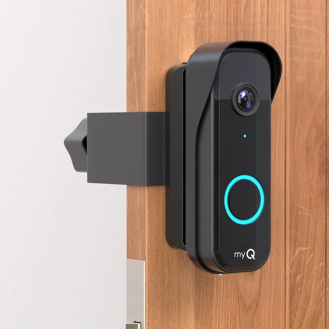 Alt view image 5 of 7 - Anti-Theft Doorbell Mount for myQ Camera, Adjustable Left/Right Viewing Angle(40 to 140), Anti-Blocks Motion Sensor Mounting Bracket, Compatible with Homes, Apartments, Dorms-Black