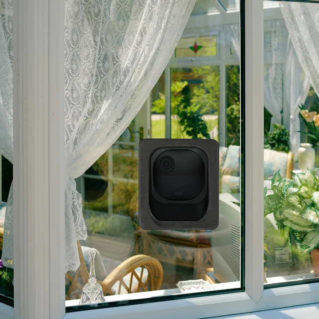 Alt view image 2 of 7 - VVHOOY 2 Pack Angled Window Mount Compatible with Blink Outdoor 4 Secured Camera Glass Wall Holder 20° Tilt(Up/Down/Left/Right) No Drill Self-Adhesive Mount for Glass Windows/Doors, NOT Included Cam