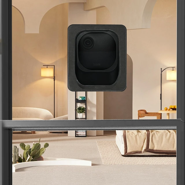 Alt view image 4 of 7 - VVHOOY 2 Pack Angled Window Mount Compatible with Blink Outdoor 4 Secured Camera Glass Wall Holder 20° Tilt(Up/Down/Left/Right) No Drill Self-Adhesive Mount for Glass Windows/Doors, NOT Included Cam