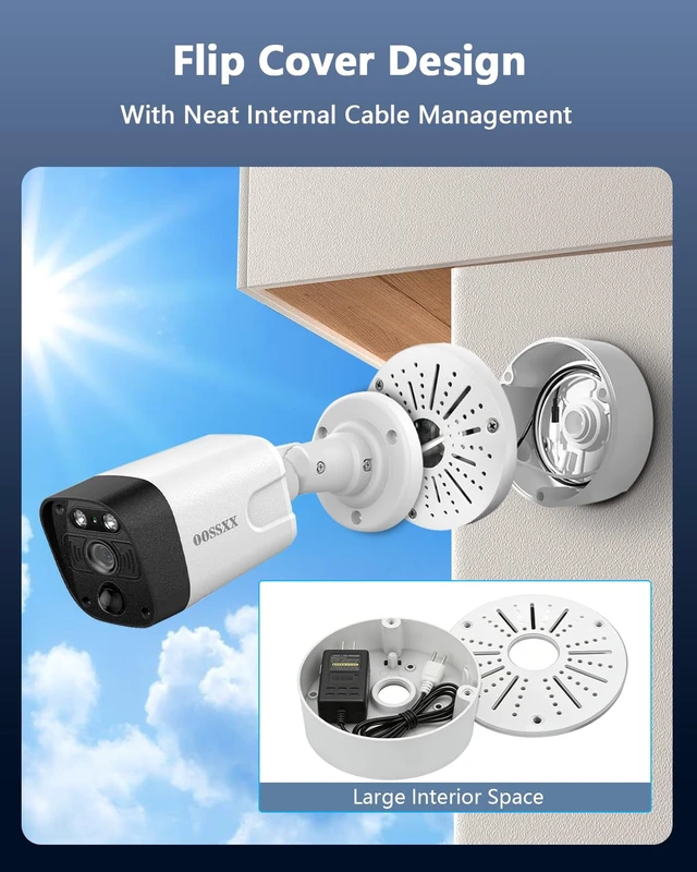 Alt view image 5 of 7 - (Outdoor Security Camera Junction Box) Universal Junction Box for Bullet Dome Turret Cameras & Solar Panel, CCTV Base Box Hide Cable, Wall Ceiling Mount Bracket, Metal Electric Enclosure