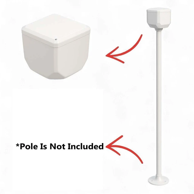 Alt view image 4 of 4 - PRO-154 Multi-Purpose CCTV Pole Termination Junction Box, White, Pole Mount, 6.69x6.69x7.09 Inch, Weatherproof, 360-Degree Camera Housing, Top-of-Pole Installation