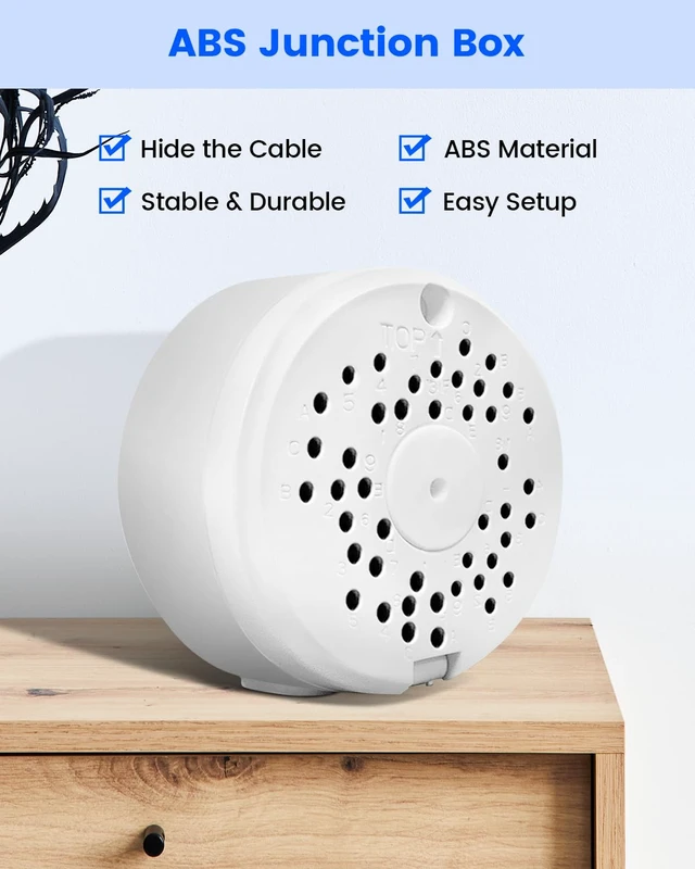 Alt view image 2 of 7 - ABS Universal Security Camera Junction Box, Cable Concealment Box | Durable ABS, Impact Resistant, Bullet Camera Fit, Multi Cable Space, Wall Ceiling Mount, Easy Installation