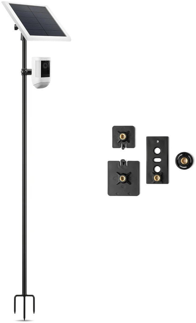 Main image of 47" Yard Ground Stake Mount for Ring Camera and Solar Panel | Includes custom Ring & Blink adapters! Universal 1/4" mount fits Arlo & Eufy for a fast, no-drill yard setup