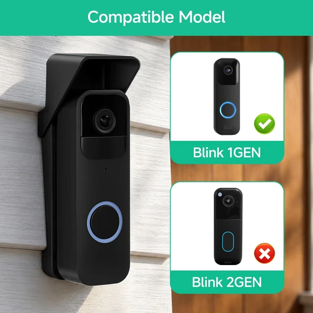 Alt view image 3 of 7 - Blink Doorbell Vinyl Siding Mount with Weatherproof Rain Cover | Anti-Glare Protective Shield & Anti-Slip Wedge Kit for Blink Video Doorbell (1st Gen), Fits 4" Standard Vinyl Siding Only