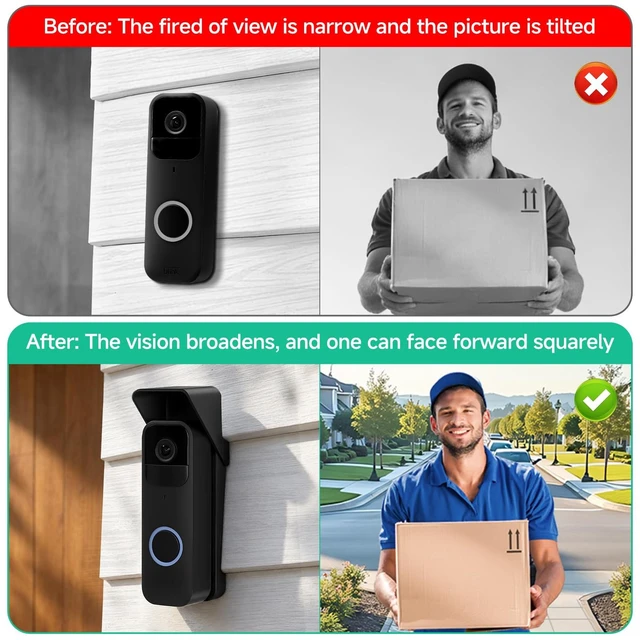 Alt view image 5 of 7 - Blink Doorbell Vinyl Siding Mount with Weatherproof Rain Cover | Anti-Glare Protective Shield & Anti-Slip Wedge Kit for Blink Video Doorbell (1st Gen), Fits 4" Standard Vinyl Siding Only
