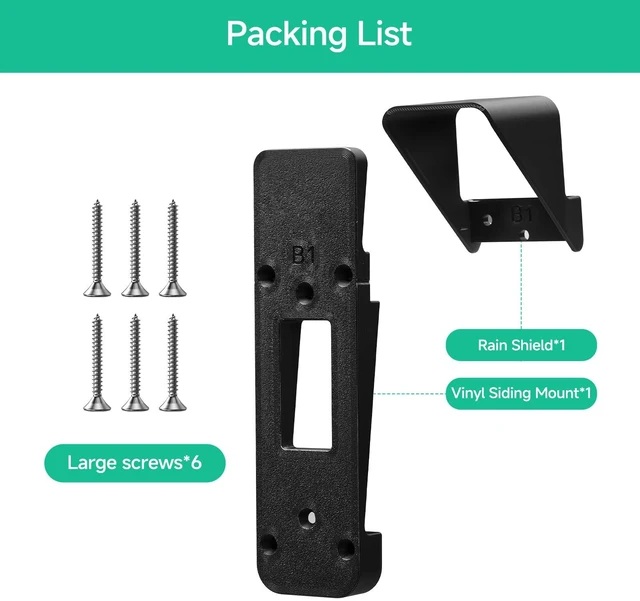 Alt view image 7 of 7 - Blink Doorbell Vinyl Siding Mount with Weatherproof Rain Cover | Anti-Glare Protective Shield & Anti-Slip Wedge Kit for Blink Video Doorbell (1st Gen), Fits 4" Standard Vinyl Siding Only