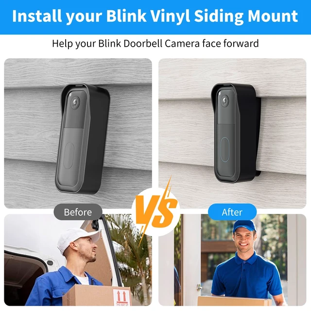 Alt view image 3 of 7 - Blink Doorbell Mount & Vinyl Siding Mount for Blink Video Doorbell(2nd Gen) | Fits 4" Standard Siding,Weatherproof Cover Case for Blink Doorbell Camera 2nd Gen,Doorbell Angle Mountig Bracket Wedge Kit