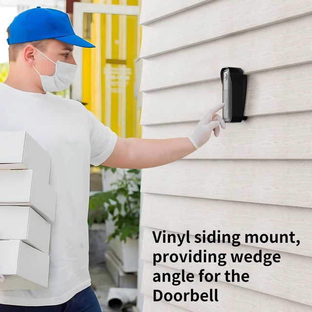 Alt view image 5 of 7 - Blink Doorbell Mount & Vinyl Siding Mount for Blink Video Doorbell(2nd Gen) | Fits 4" Standard Siding,Weatherproof Cover Case for Blink Doorbell Camera 2nd Gen,Doorbell Angle Mountig Bracket Wedge Kit