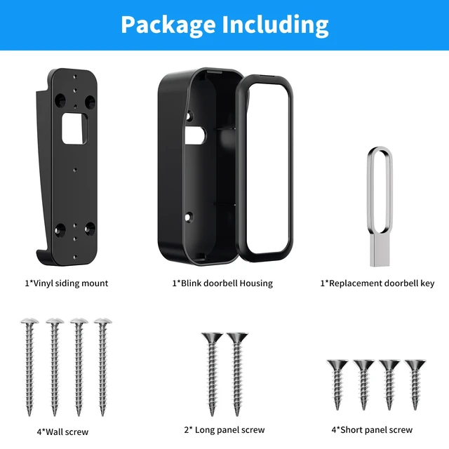 Alt view image 7 of 7 - Blink Doorbell Mount & Vinyl Siding Mount for Blink Video Doorbell(2nd Gen) | Fits 4" Standard Siding,Weatherproof Cover Case for Blink Doorbell Camera 2nd Gen,Doorbell Angle Mountig Bracket Wedge Kit