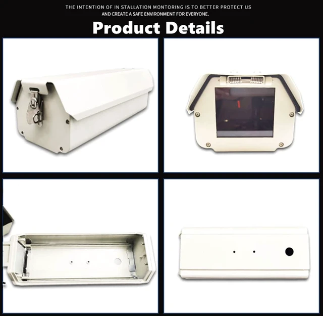 Alt view image 6 of 7 - BeElion 2Part in Set Aluminum Weatherproof CCTV Camera Housing with Adjustable Mount Bracket - Heavy Duty Indoor/Outdoor Security Surveillance Box with Lockable Lid & Glass Lens