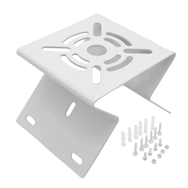 Main image of Medium Size External Corner Wall Mount Iron Plate Vertical Bracket for PTZ CCTV Surveillance Camera Metal Holder White
