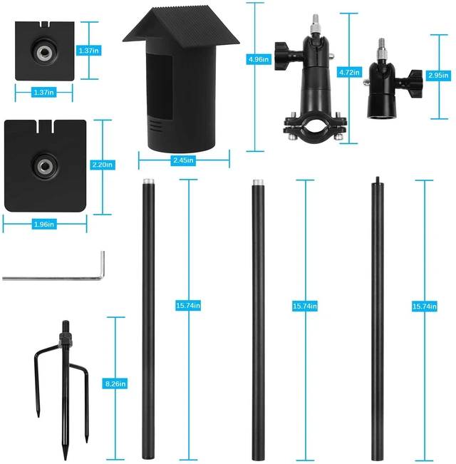 Alt view image 3 of 7 - VOMENC 2-in-1 Ground Stake Mount and Silicone Skin Cover Compatible with R-ing Stick Up Cam Battery Camera and Solar Panel Bracket (Black)