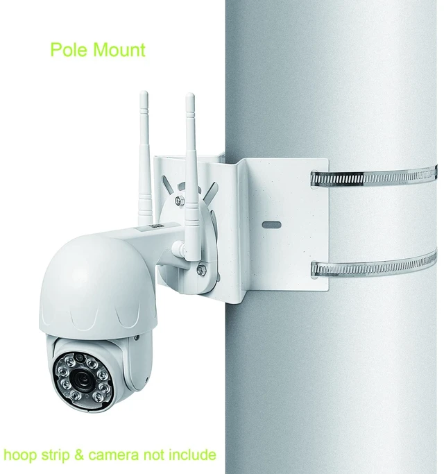 Alt view image 7 of 7 - Medium Size External Corner Wall Mount Iron Plate Vertical Bracket for PTZ CCTV Surveillance Camera Metal Holder White