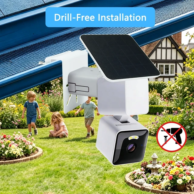 Alt view image 3 of 7 - 2 Pack Gutter Mount Bracket Compatible with WYZE Solar Cam Pan | No-Drill Installation, Rustproof Metal Security Camera Holder, Weatherproof Outdoor Bracket, Easy to Install, White