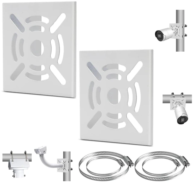 Main image of Universal Aluminum Security Camera Vertical Pole Mount Bracket with 4 Loops | Adjustable Mount, Durable Aluminum, Multi Clamp Loops, Wide Compatibility, Anti Rust Coating, Multiple Uses