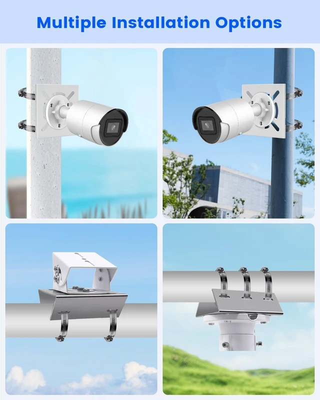 Alt view image 7 of 7 - Universal Aluminum Security Camera Vertical Pole Mount Bracket with 4 Loops | Adjustable Mount, Durable Aluminum, Multi Clamp Loops, Wide Compatibility, Anti Rust Coating, Multiple Uses