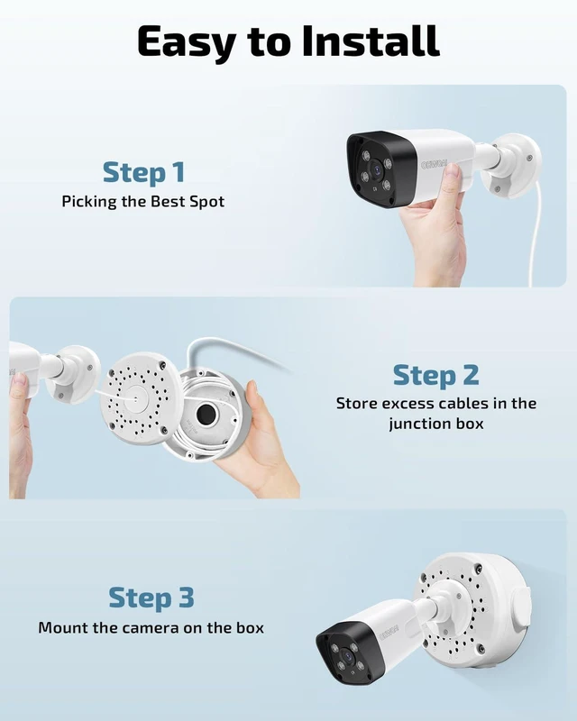 Alt view image 3 of 7 - Universal Metal Security Camera Junction Box | Waterproof Junction Box for Outdoor Surveillance Camera, Conceal Cables on The Wall