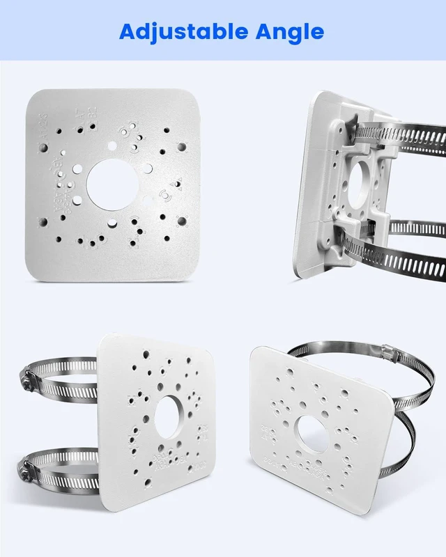 Alt view image 6 of 7 - Universal Aluminum Security Camera Vertical Pole Mount Bracket with 4 Loops | Adjustable Clamp, Heavy Duty Metal, Multi Clamp Loops, Wide Compatibility, Anti Rust Coating, Easy Installation