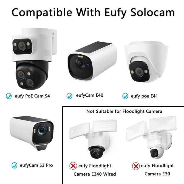 Alt view image 3 of 7 - Corner Camera Mount Compatible with eufy Security eufyCam S4 C37, 2 Pack | Compatible with Eufy PoE Cam S4 Eufy Wired Cam C31, Weatherproof Stainless Steel Mounting Bracket, 270° View Expands Coverage