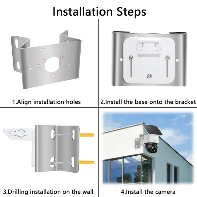 Alt view image 5 of 7 - Corner Camera Mount Compatible with eufy Security eufyCam S4 C37, 2 Pack | Compatible with Eufy PoE Cam S4 Eufy Wired Cam C31, Weatherproof Stainless Steel Mounting Bracket, 270° View Expands Coverage
