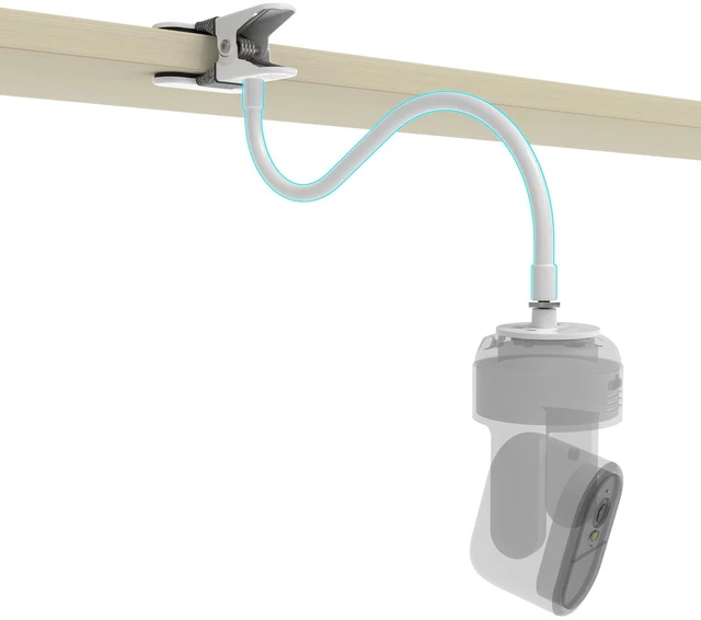 Main image of OkeMeeo No-Drill Mount for Arlo Essential Pan Tilt Security Camera, Heavy Duty Gooseneck Clip Mount (15.7 Inch)