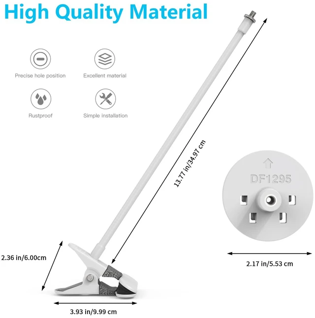 Alt view image 2 of 7 - OkeMeeo No-Drill Mount for Arlo Essential Pan Tilt Security Camera, Heavy Duty Gooseneck Clip Mount (15.7 Inch)