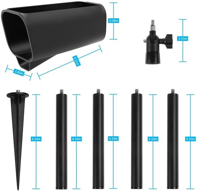Alt view image 4 of 7 - HOLACA Ground Stake Mount and Silicone Skin for Eufycam S3 Pro Camera | Adjustable Height, Protective Cover and Spike Pole Mount