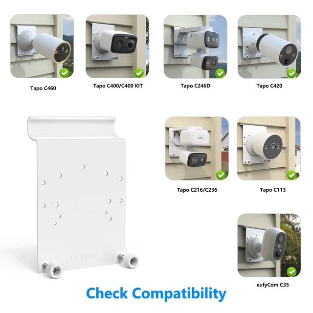 Alt view image 4 of 7 - VOMENC Vinyl Siding Mount Compatible with eufy Security eufyCam C35,Outdoor Camera Mounting Bracket No Drill,White (1Pack)