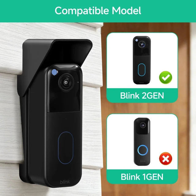 Alt view image 3 of 7 - Vinyl Siding Mount for Blink Video Doorbell 2nd Gen (2025 Release) | Anti-Slip Wedge Kit with Weatherproof Rain Cover for 4" Standard Vinyl Siding, Protective Shield Against Rain, Snow & Glare