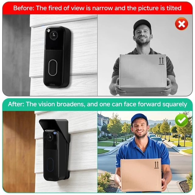 Alt view image 5 of 7 - Vinyl Siding Mount for Blink Video Doorbell 2nd Gen (2025 Release) | Anti-Slip Wedge Kit with Weatherproof Rain Cover for 4" Standard Vinyl Siding, Protective Shield Against Rain, Snow & Glare