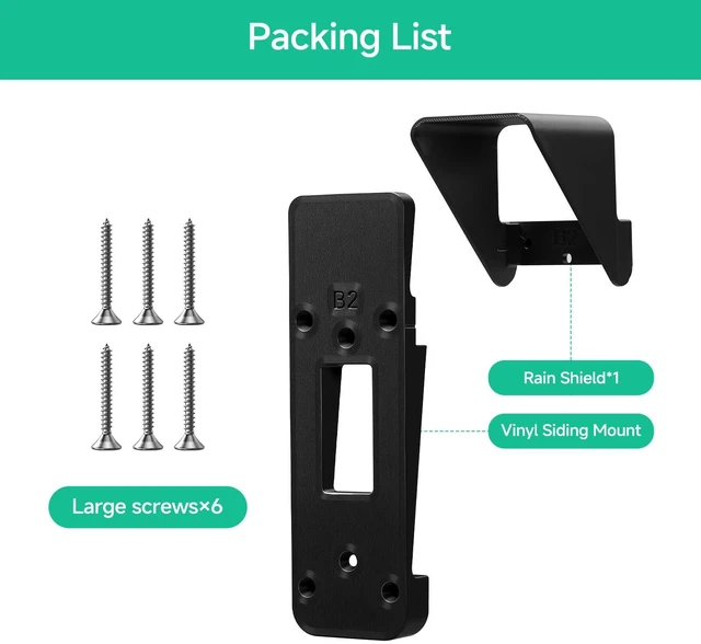 Alt view image 7 of 7 - Vinyl Siding Mount for Blink Video Doorbell 2nd Gen (2025 Release) | Anti-Slip Wedge Kit with Weatherproof Rain Cover for 4" Standard Vinyl Siding, Protective Shield Against Rain, Snow & Glare