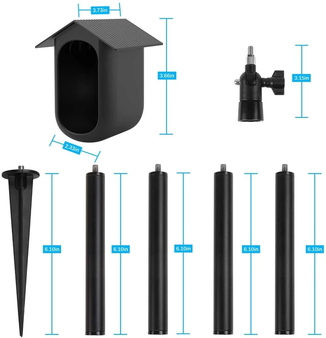 Alt view image 4 of 6 - Koroao Security Camera Ground Stake Heavy Duty Stand Mount with Silicone Skin Cover for Arlo Essential XL Camera (2nd Gen) Outdoor Security Camera Adjustable BracketBlack