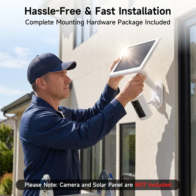 Alt view image 7 of 7 - Wall Mount for Ring Cameras and Solar Panels, 2-in-1 Universal Bracket | 360° Adjustable Compatible with Ring Stick Up Cam/Pro, Spotlight Cam Plus/Pro, Blink Arlo Wyze Eufy (Camera Not Included)