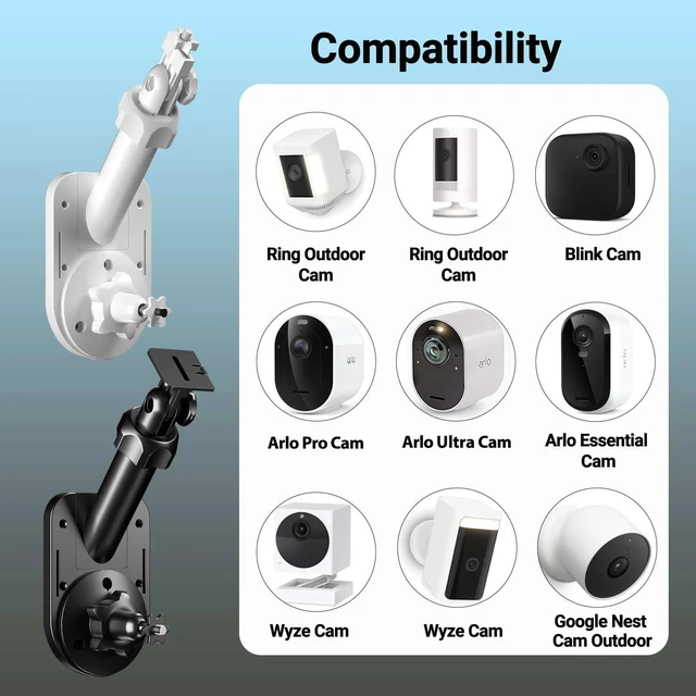 Alt view image 4 of 7 - AVEXOR 2-in-1 Wall and Pole Mount for Ring Camera and Solar Panel | Compatible with Ring Stick Up Cam, Spotlight Cam, Ring Solar Panels, Blink Outdoor, Arlo & standard 1/4"-20 devices