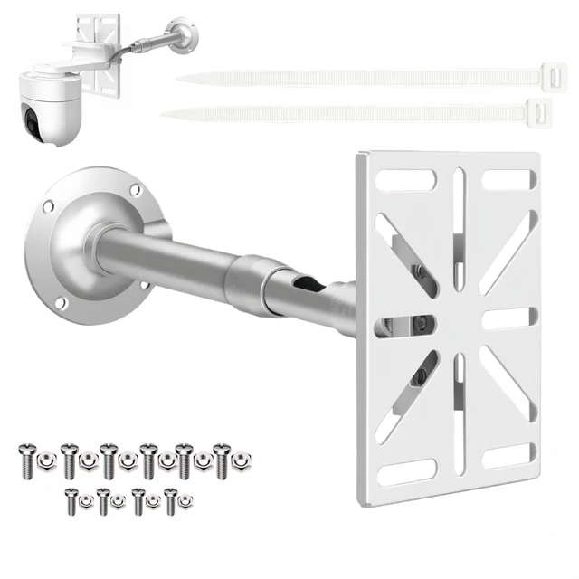 Main image of GledeYeTec Adjustable Security Camera Mount - 20-40cm Aluminum Telescopic Bracket with Universal Adapter for CCTV, Dome Cameras (7.87"-15.7" Wall Mount with Plate)