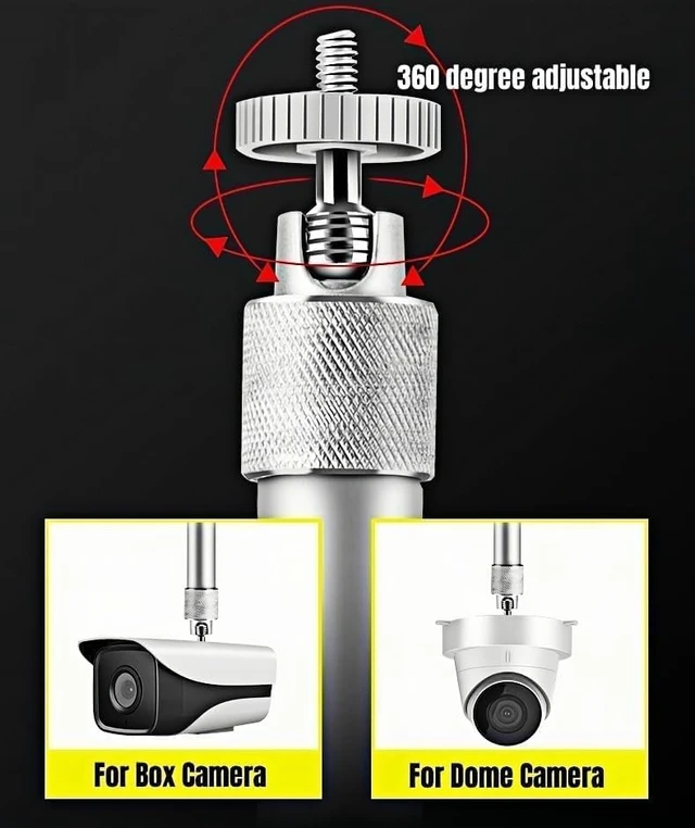 Alt view image 5 of 7 - GledeYeTec Adjustable Security Camera Mount - 20-40cm Aluminum Telescopic Bracket with Universal Adapter for CCTV, Dome Cameras (7.87"-15.7" Wall Mount with Plate)