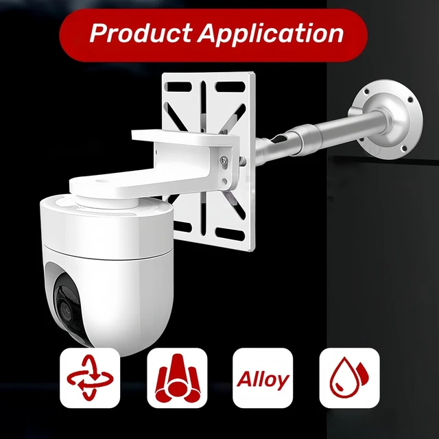 Alt view image 7 of 7 - GledeYeTec Adjustable Security Camera Mount - 20-40cm Aluminum Telescopic Bracket with Universal Adapter for CCTV, Dome Cameras (7.87"-15.7" Wall Mount with Plate)