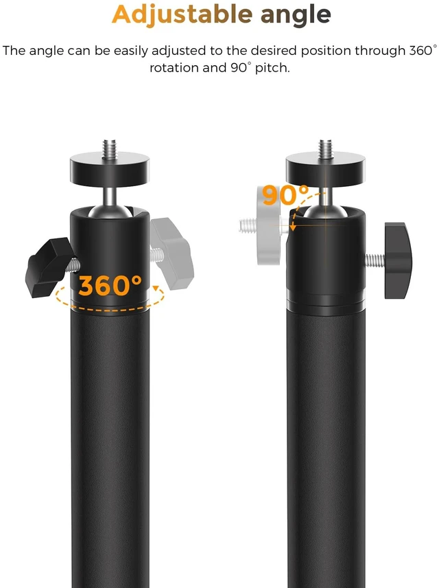 Alt view image 4 of 7 - Outdoor Security Camera Ground Stake Mount, Black | 1/4"-20 camera mount, adjustable 9-21 in metal stake, compatible with selected Ring, Blink, Arlo and Wyze cameras and more