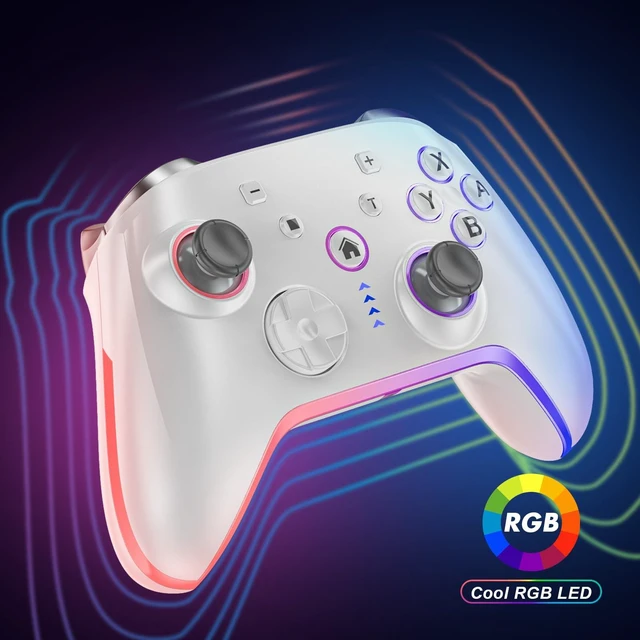 Alt view image 6 of 7 - Wireless Pro Controller for Switch 2/Switch/Lite/OLED,Replacement for Switch Pro Controller,Switch 2 Controller Support PC & Android/iOS with RGB LED,Wake-up,Programmable,Adjustable Turbo Vibration