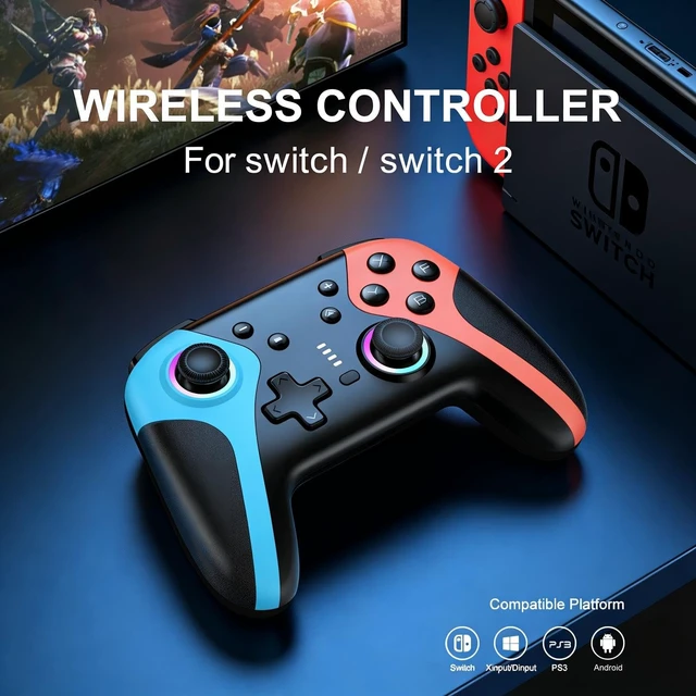 Alt view image 7 of 7 - FIOTOK Wireless Switch Controllers for Nintendo Switch/Switch 2/Lite/OLED | Switch Pro Controller with Hall Joysticks & Triggers,Wake-up, Gyro Axis,Turbo, Screenshot,Programmable