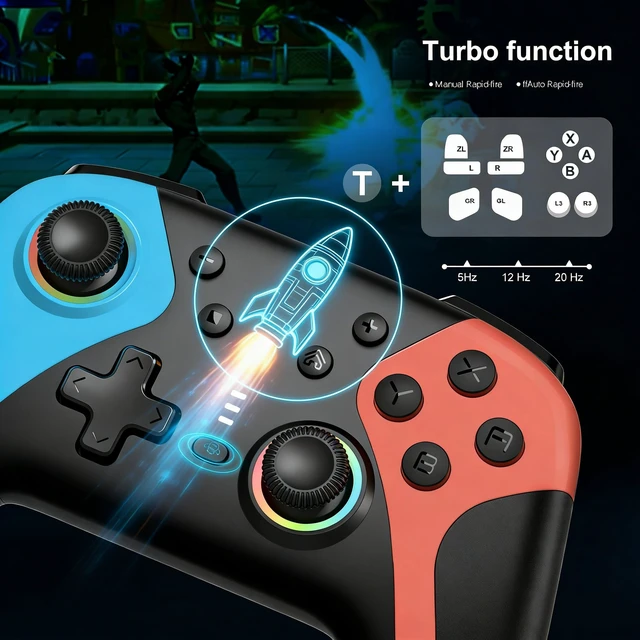 Alt view image 3 of 7 - FIOTOK Wireless Switch Controllers for Nintendo Switch/Switch 2/Lite/OLED | Switch Pro Controller with Hall Joysticks & Triggers,Wake-up, Gyro Axis,Turbo, Screenshot,Programmable