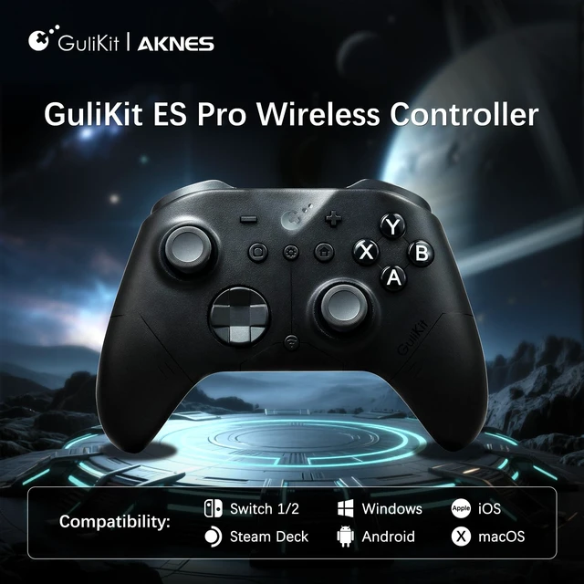 Alt view image 2 of 7 - GuliKit ES PRO PC Controller for Switch 1/2, Windows/Steam Deck, Black | 3.25ms Low Latency, Magnetic TMR Joysticks, Support Switch1/2 Wake-Up, Tactile Switch D-pad