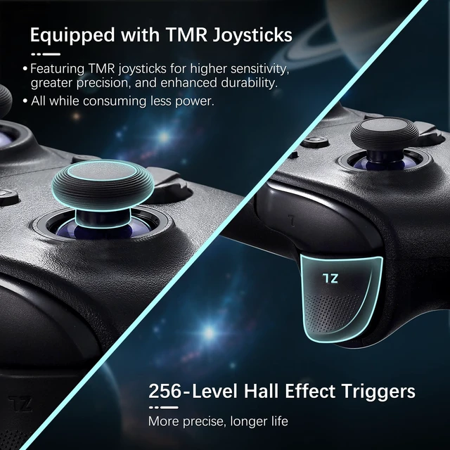 Alt view image 4 of 7 - GuliKit ES PRO PC Controller for Switch 1/2, Windows/Steam Deck, Black | 3.25ms Low Latency, Magnetic TMR Joysticks, Support Switch1/2 Wake-Up, Tactile Switch D-pad